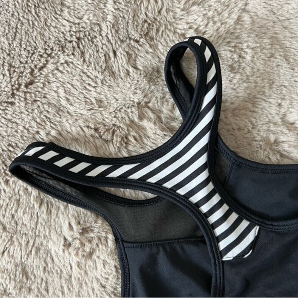 Zella Black And White Striped Sports Bra SZ XS - Picture 5 of 7